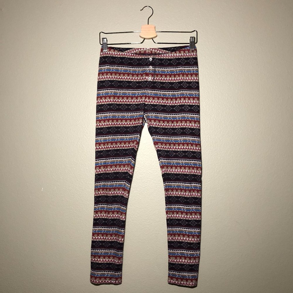 Anthropologie Patterned Waffle Knit Lounge Bottom